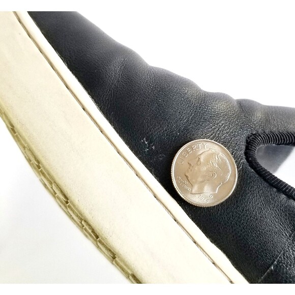 BIRDIES The Swift Black Leather Slip On Sneakers Sz 6.5 Flat White Soles - Picture 13 of 15